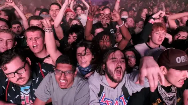 Fans attend a gig