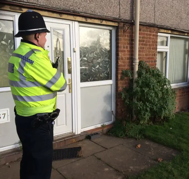 Police outside the house in Henley Green