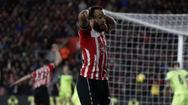 Nathan Redmond reacts