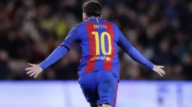 Lionel Messi celebrates