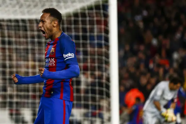 Neymar celebrates