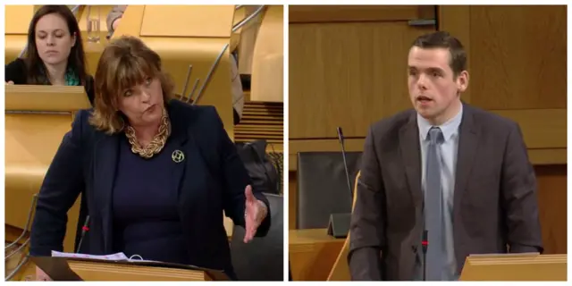 Culture Secretary Fiona Hyslop and Tory MSP Douglas Ross