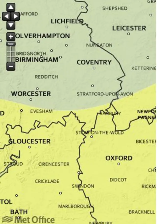 Met Office warning map