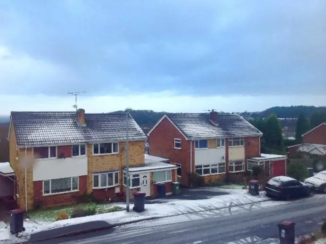 Oakengates snow this morning, partially cleared by driving