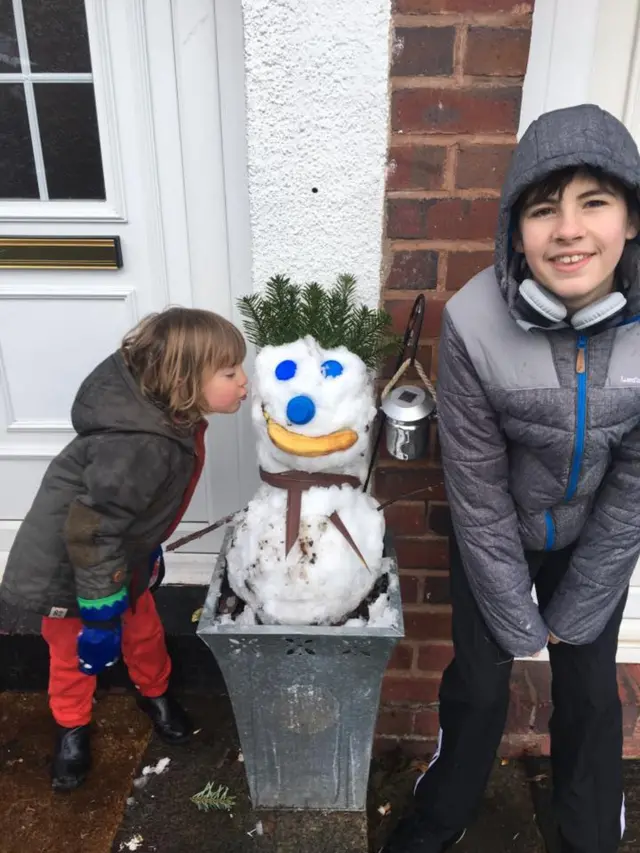 Mini snow man in Birmingham