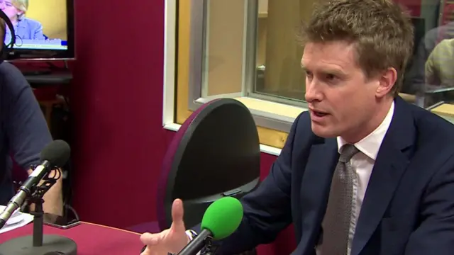 Tristram Hunt in radio studio