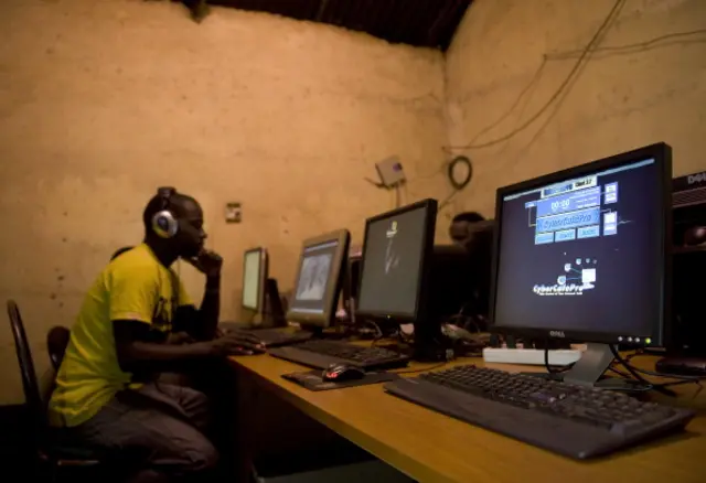 Man using computer