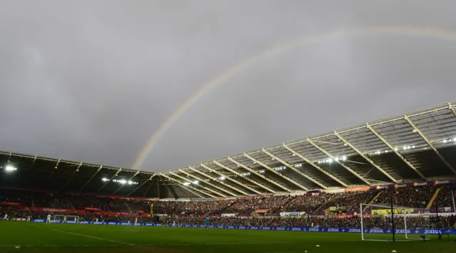 Rainbow over the Liberty Stadium