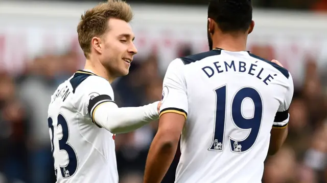 Christian Eriksen celebrates