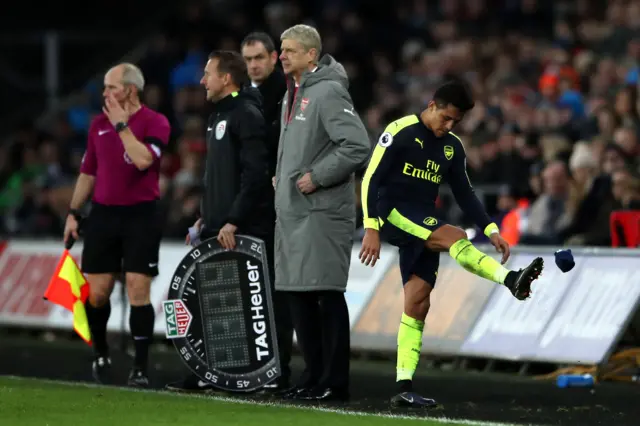 Sanchez shows his frustration as he's subbed