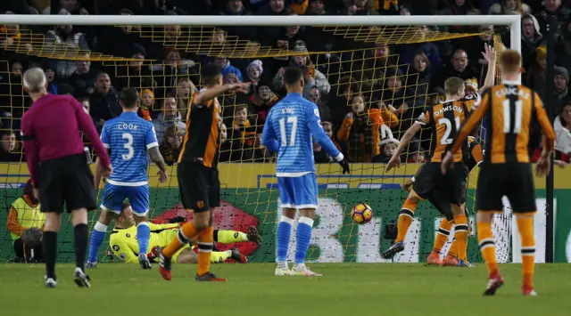 Bournemouth"s Tyrone Mings (not pictured) scores a own goal and the third for Hull City