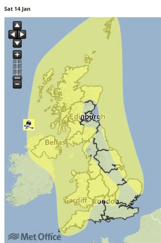 Met Office weather warning map