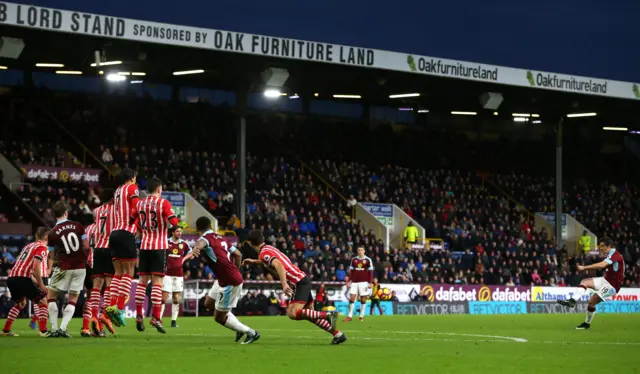 Joey Barton scores a free-kick