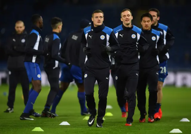 Leicester City warm up