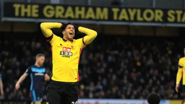 Etienne Capoue of Watford reacts