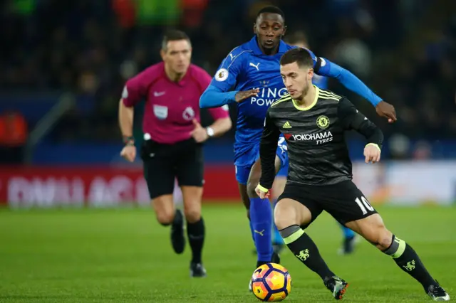 Eden Hazard runs with the ball