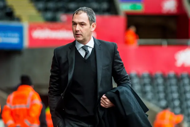 Paul Clement arrives at the Liberty Stadium