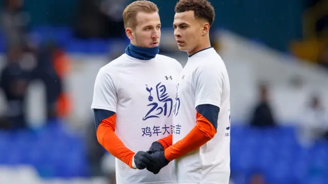 Harry Kane and Dele Alli of Tottenham Hotspur