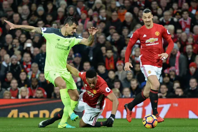 Anthony Martial and Dejan Lovren