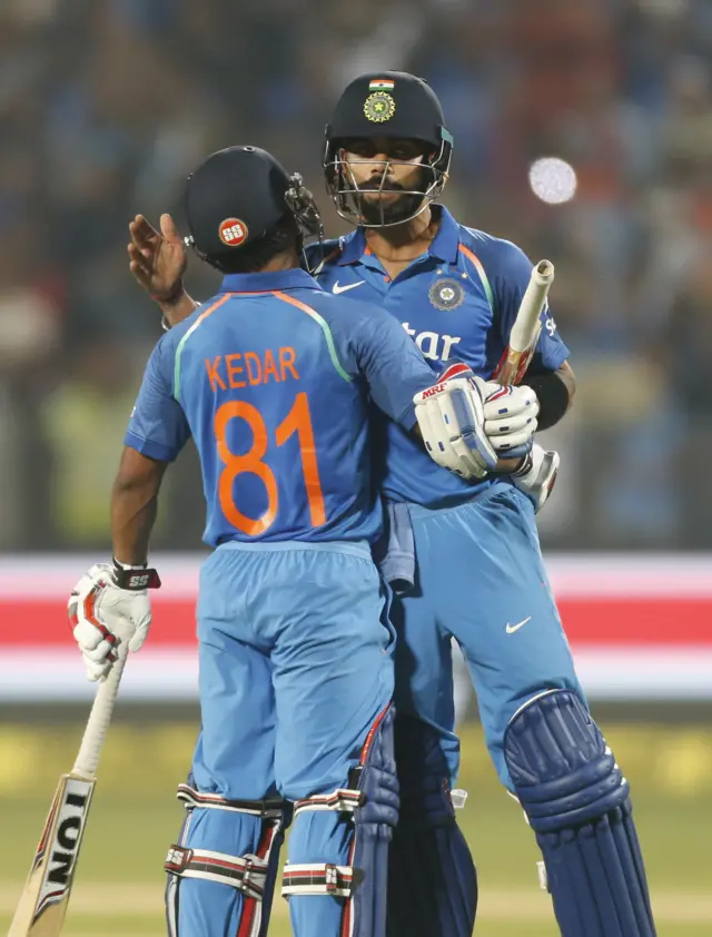 Kedar Jadhav and Virat Kohli