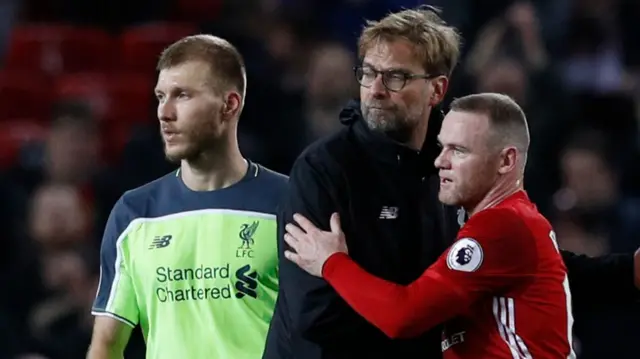 Jurgen Klopp and Wayne Rooney