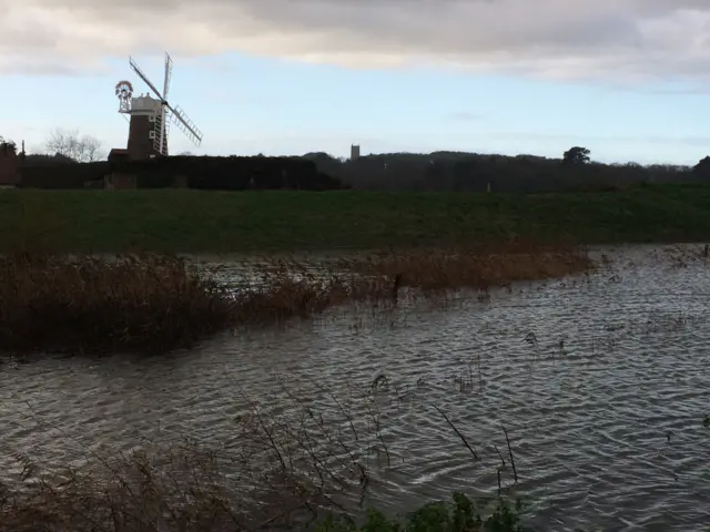 Cley marshes, with windmill in the background