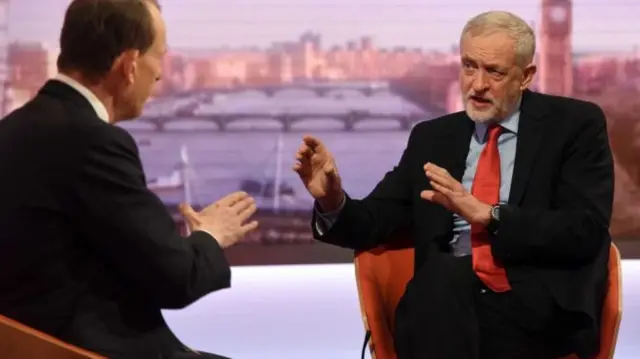 Jeremy Corbyn being interviewed