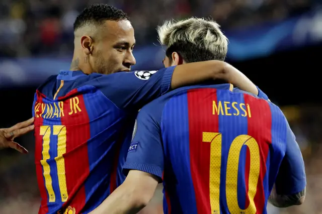 Neymar and Lionel Messi