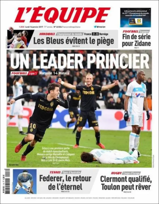 L'Equipe front page