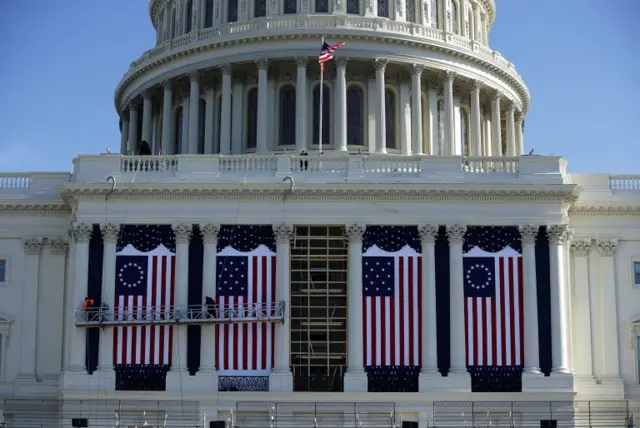 Preparations for the inauguration of Donald Trump on Capitol Hill