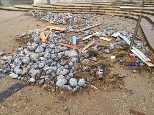 Debris on Cromer prom