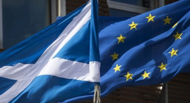 Scottish and EU flags