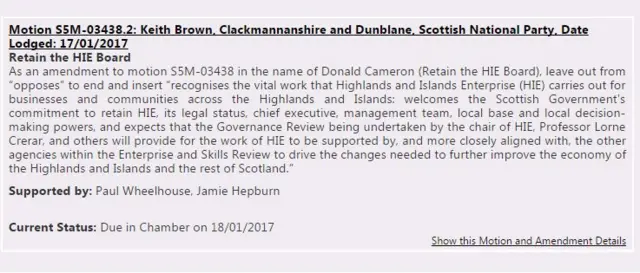 Scottish government amendment