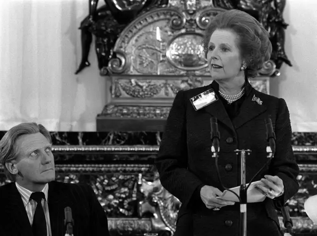 Margaret Thatcher speaking at Lancaster House in 1983