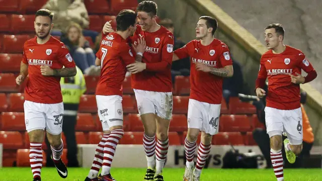 Barnsley's MacDonald celebrates