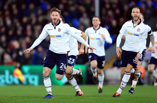 Bolton's James Henry celebrates