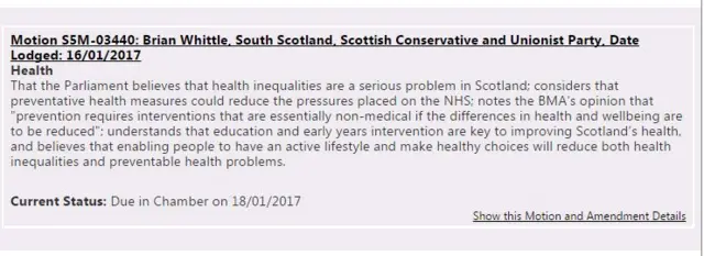 Conservative health debate motion