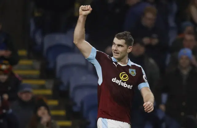 Burnley's Sam Vokes celebrates scoring