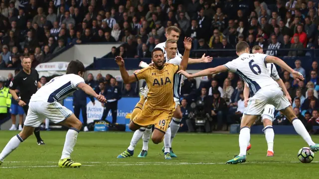 Tottenham's Mousa Dembele dives against West Brom