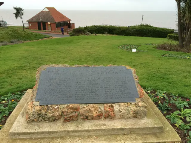 The 1953 flood memorial, in Hunstanton