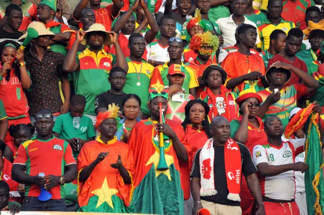 Burkina Faso's supporters attend the 2017 African Cup of Nations