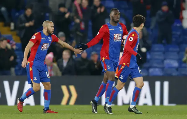 Crystal Palace's Christian Benteke celebrates