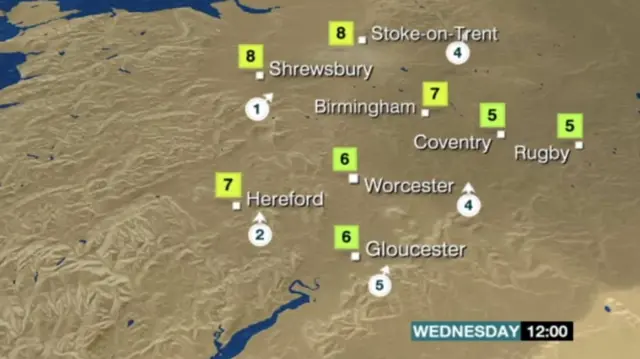 Wednesday's weather forecast