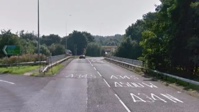 The affected bridge over the A500 near Talke