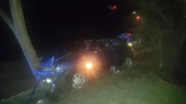 Car crash on A635