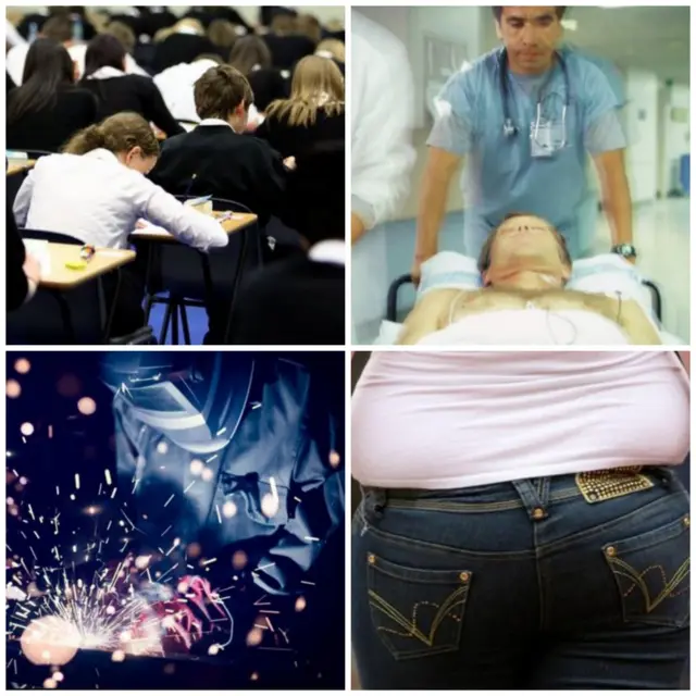 Pupils, trauma care, welder, obesity