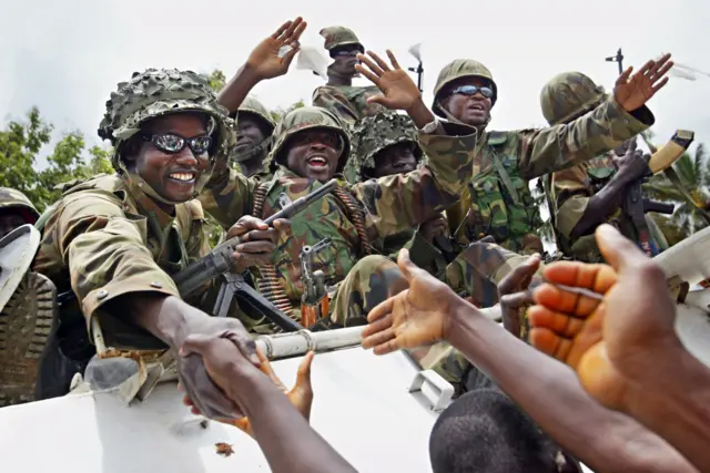 Nigerian peacekeepers in Liberia in 2003