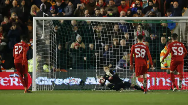 Liverpool's Origi misses a penalty