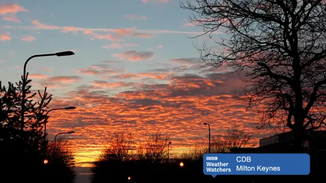 Sunrise over Milton Keynes