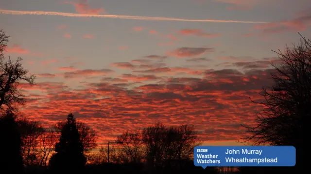 Red sky over Wheathampstead